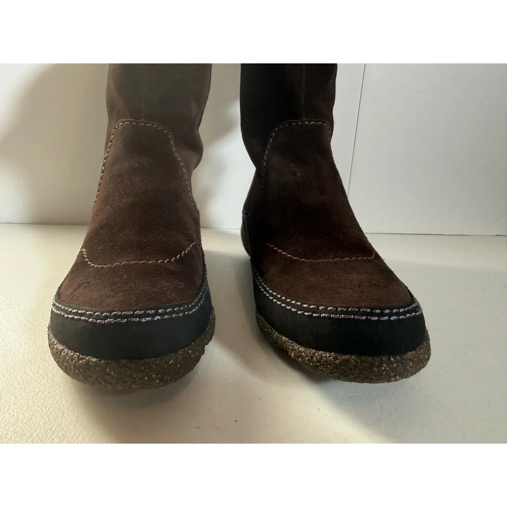 Clarks Womens Novice Moon Brown Suede Mid Calf Shearling Winter Size 6.5 New